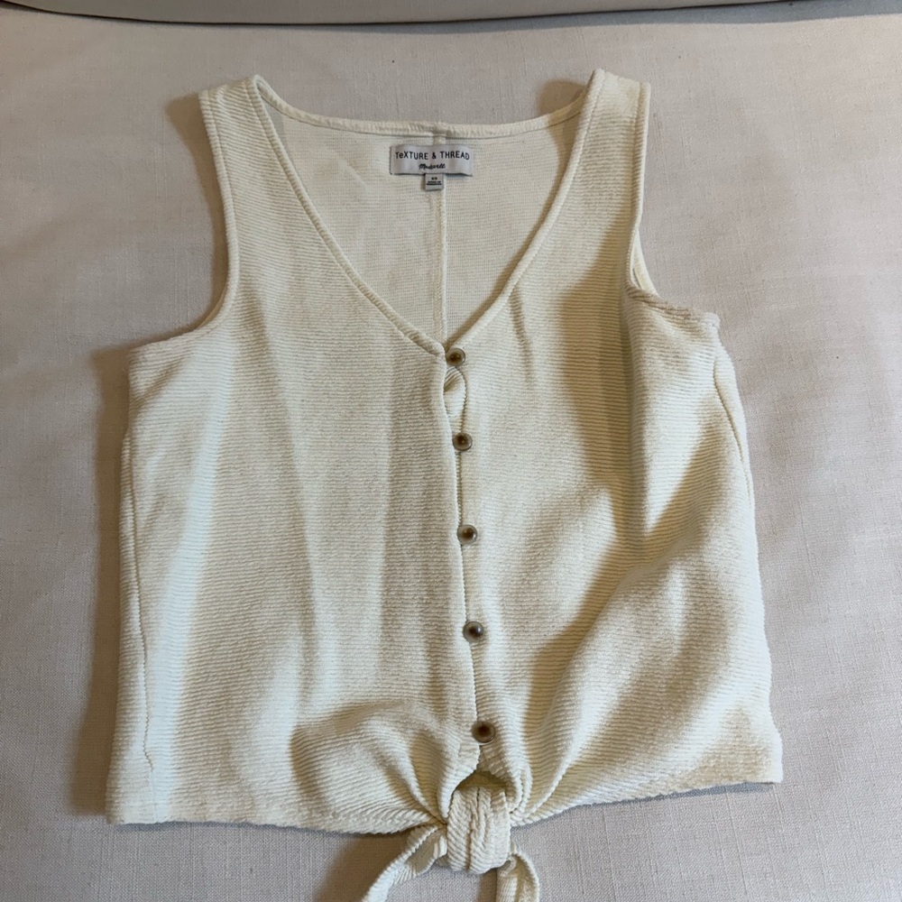 Madewell Cream Button-Down Tank Top